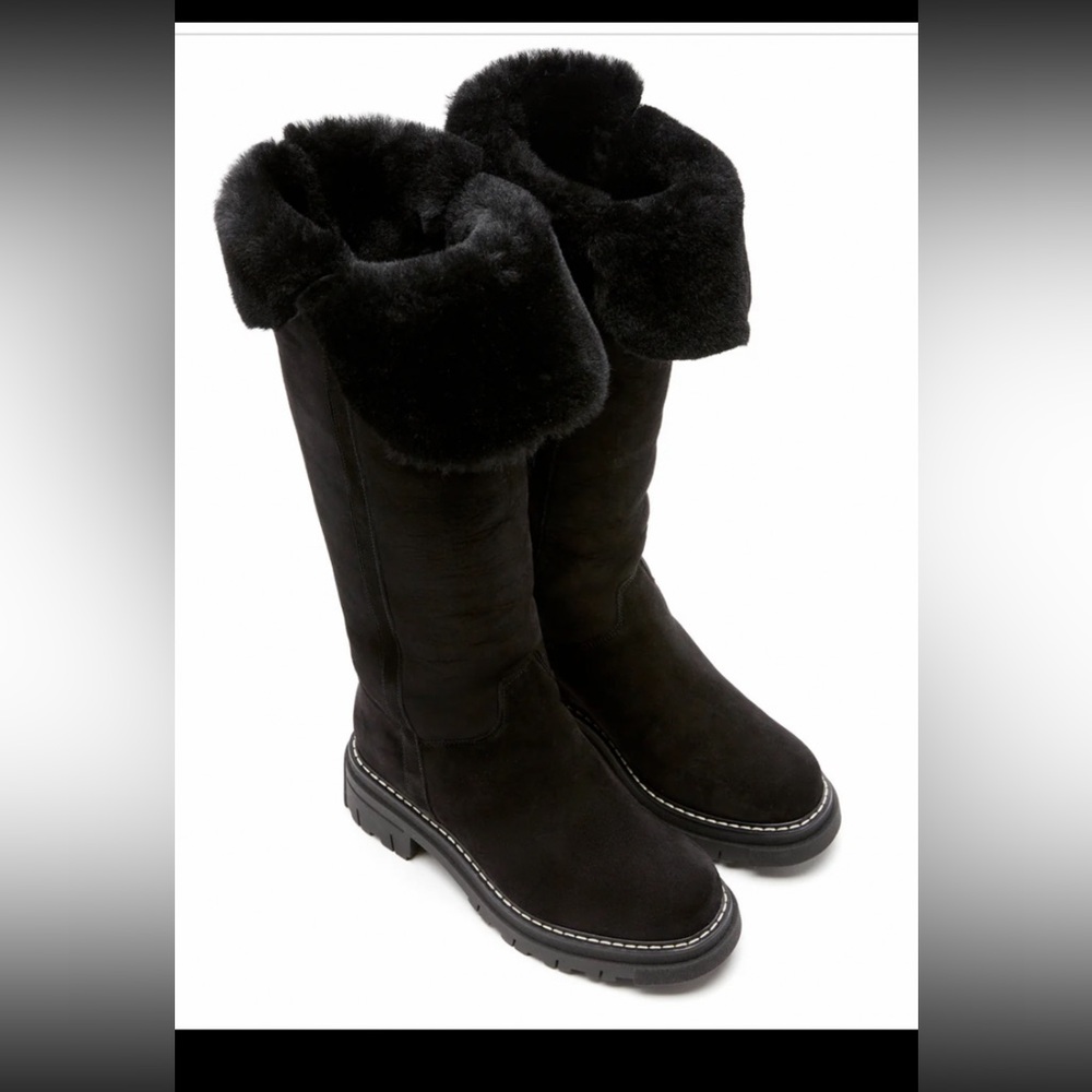 La CANADIENNE Black Shearling Waterproof Over the Knee Boots, Gently Used…